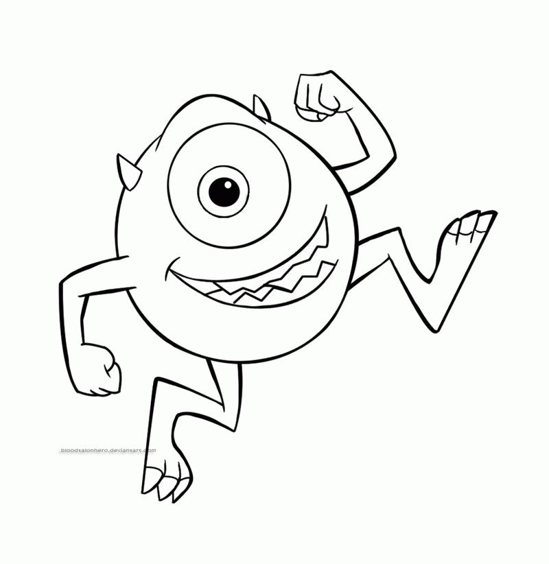 Mike Wazowski Coloring Page Images & Pictures - Becuo