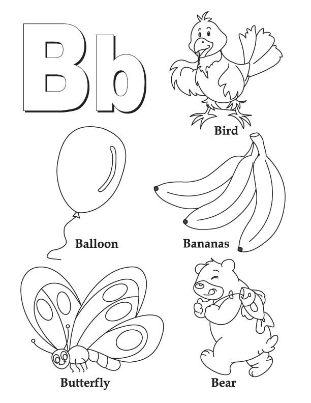 My A to Z Coloring Book Letter B coloring page | Download Free My 