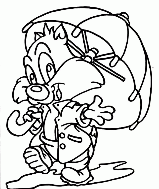Download A Cat Bringing An Umbrella Coloring Pages Or Print A Cat 