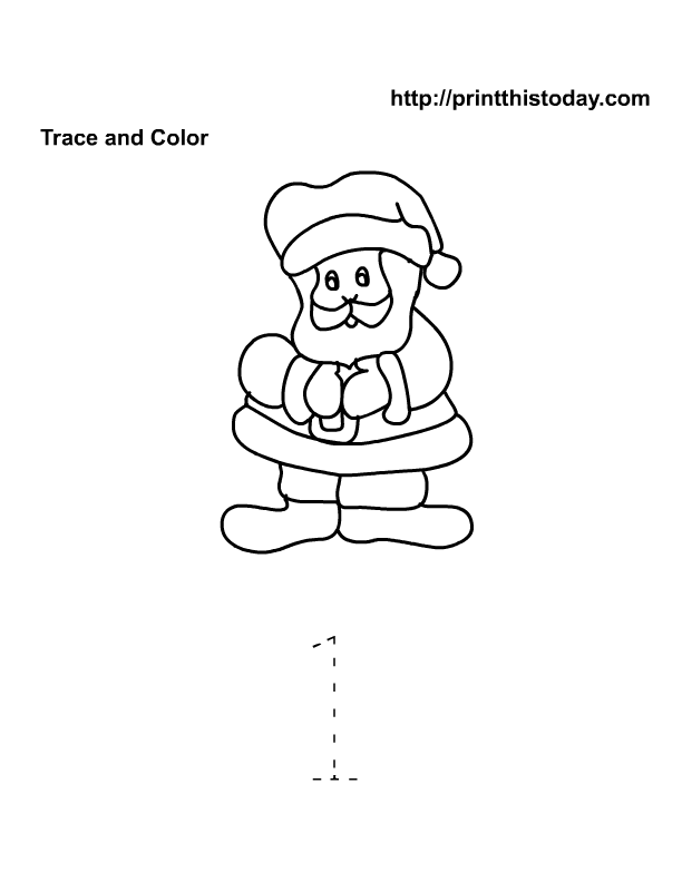 Free printable number 1 Christmas tracer sheet | Print This Today