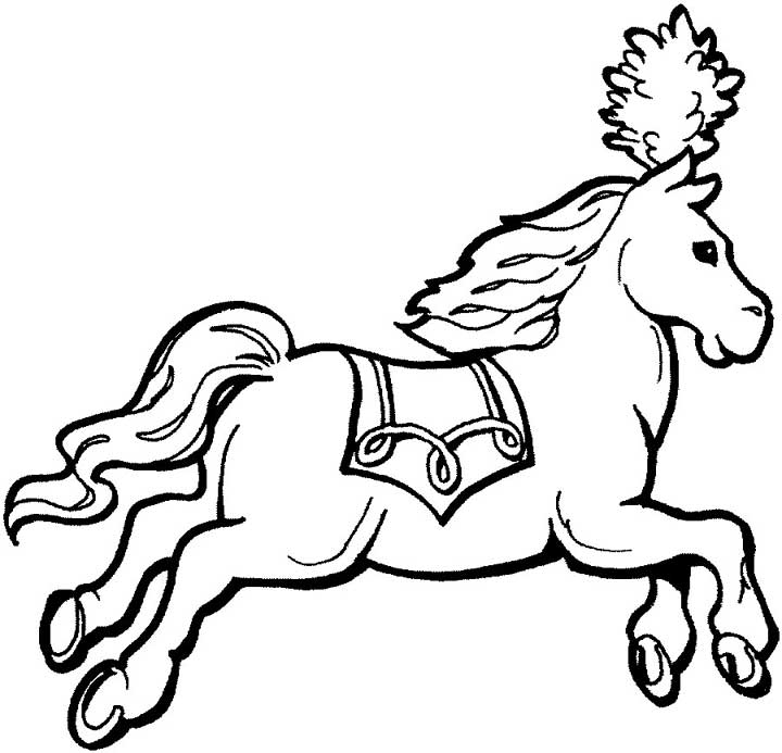Circus Horse Coloring Page for Kids - Free Printable Picture