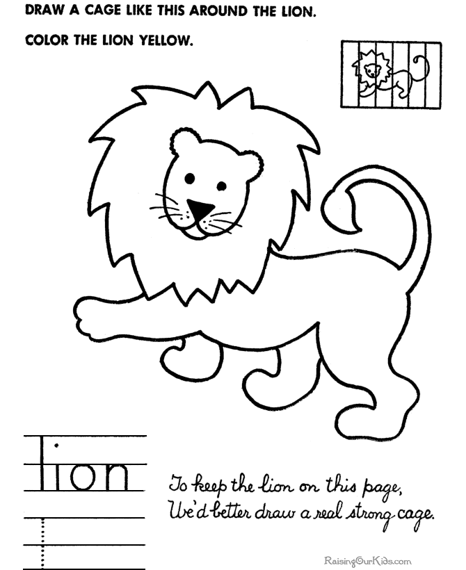 How to draw lion picture for kid 074