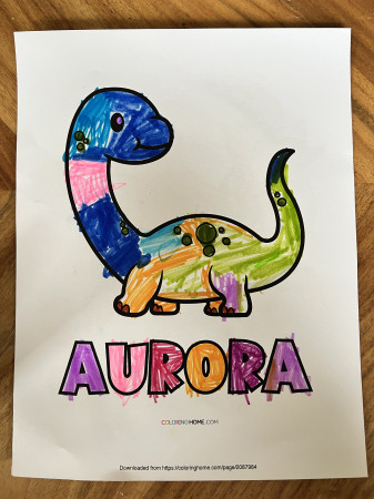 Aurora dinosaur coloring page