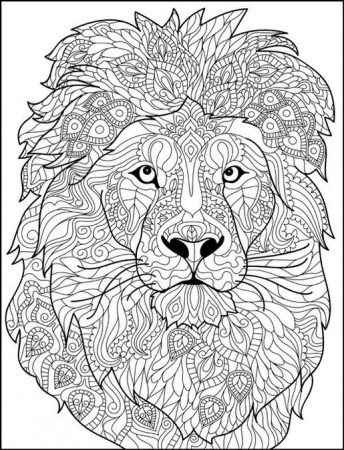 Get This Adult Coloring Pages Animals Lion 2 !