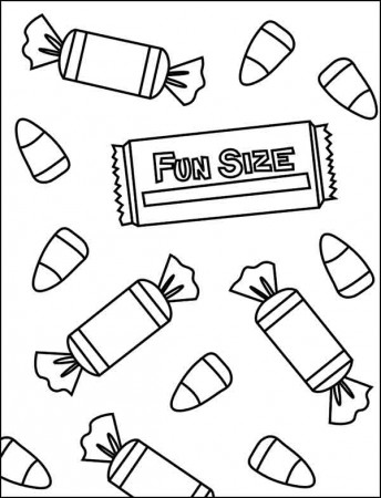 Easy How to Draw Candy Tutorial and Candy Coloring Page