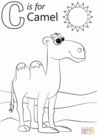 Letter C is for Camel coloring page | Free Printable Coloring Pages