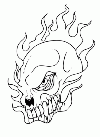 Flaming Skull Coloring Pages - Skull Coloring Pages - Coloring Pages For  Kids And Adults