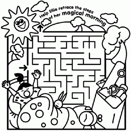 Ellie Magical Morning Maze Coloring Page | crayola.com