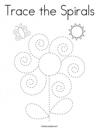 Trace the Spirals Coloring Page - Twisty Noodle