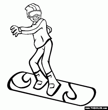 Snowboard Coloring Page | Free Snowboard Online Coloring