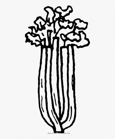 Celery Coloring Page - Dibujo Para Pintar Apio, HD Png Download - kindpng