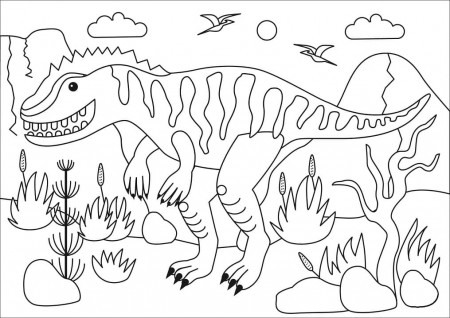 Simple Giganotosaurus Coloring Page - Free Printable Coloring Pages for Kids