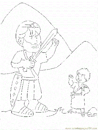 Davi and Goliath Coloring Page for Kids - Free David and Goliath Printable Coloring  Pages Online for Kids - ColoringPages101.com | Coloring Pages for Kids