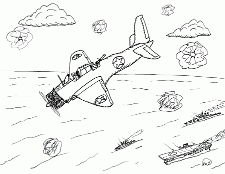 Robin's Great Coloring Pages: Battle of Midway
