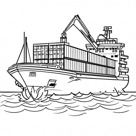 Free Printable Cargo Ship coloring page - Download, Print or Color Online  for Free