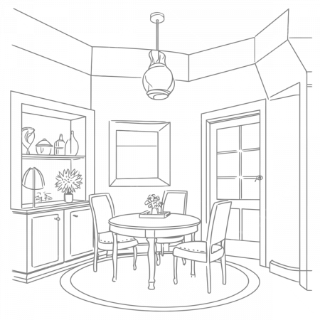 Dining Room Sketch Vector ...