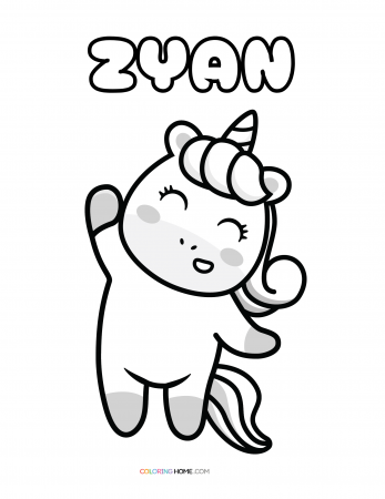 Zyan unicorn coloring page