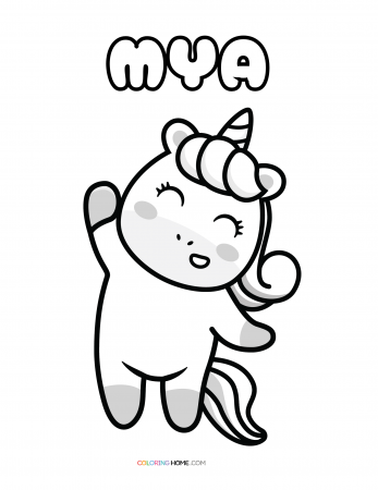 Mya unicorn coloring page