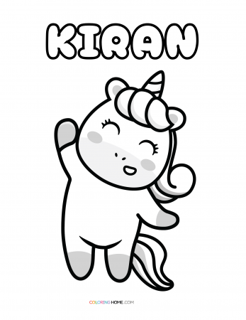 Kiran unicorn coloring page