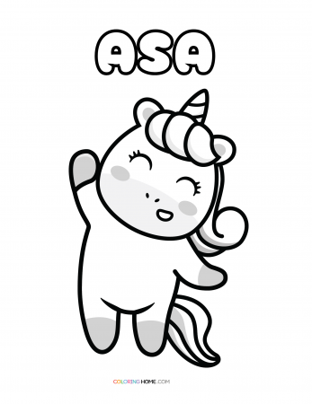 Asa unicorn coloring page