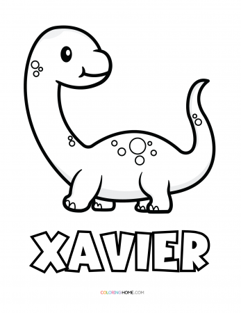 Xavier dinosaur coloring page