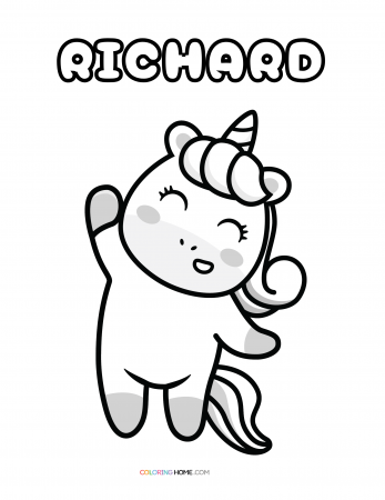 Richard unicorn coloring page