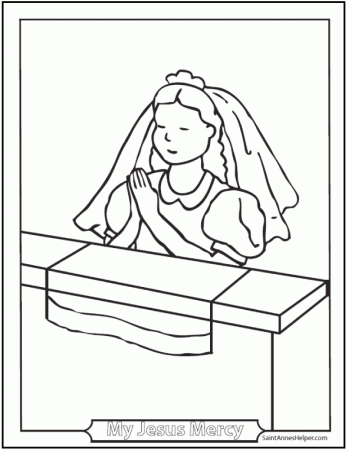 Praying Girl Coloring Page - Catholic Coloring Pages