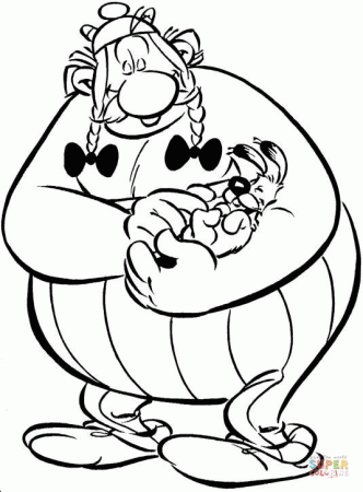 Obelix and Dogmatix coloring page