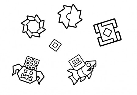 Geometry Dash Coloring Pages | Coloring pages, Geometry dash lite, Dash