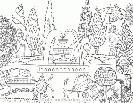 Victorian Garden Adult Coloring Page