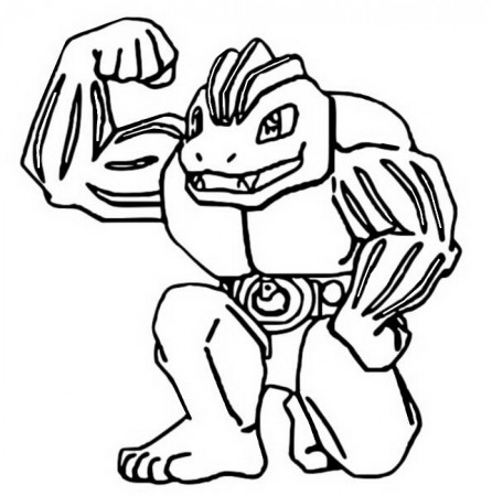 Coloring Pages Pokemon - Machoke - Drawings Pokemon