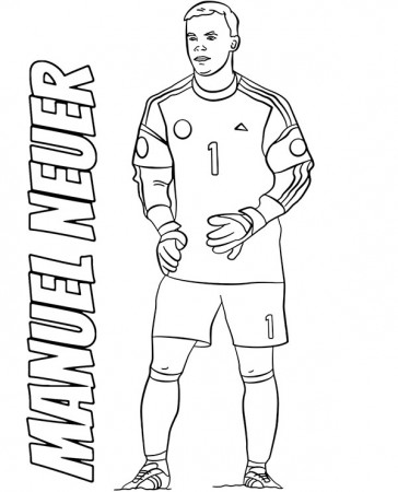 Neuer coloring sheet soccer goalkeeper - Topcoloringpages.net