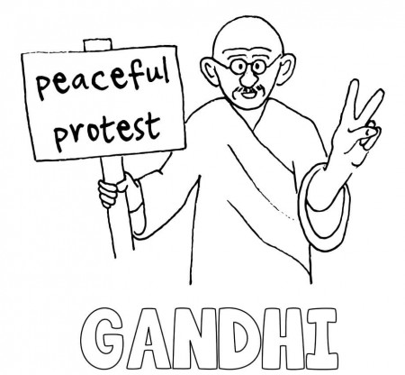 Mahatma Gandhi 7 Coloring Page - Free Printable Coloring Pages for Kids