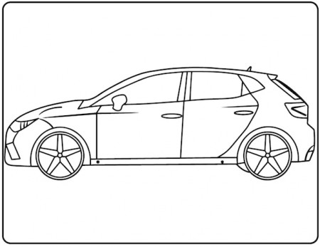 Premium Vector | Realistic car coloring pages for kids and adults black and  white hand drawing vehicles