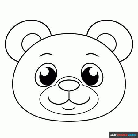 Easy Bear Face Coloring Page | Easy Drawing Guides