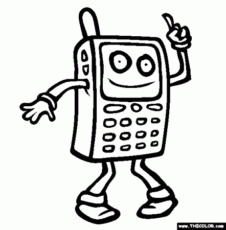coloring page cell phone - Clip Art Library