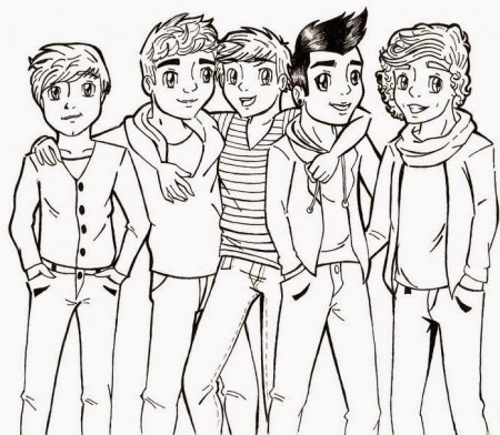 One Direction 5 Coloring Page - Free Printable Coloring Pages for Kids