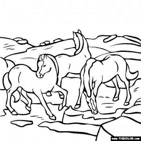 100% free coloring page of Franz Marc painting - Grazing Horses IV. You be  the master painter! Color this f… | Franz marc, Famous art coloring, Horse  coloring pages