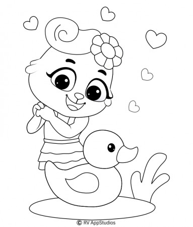 Duck coloring pages for kids