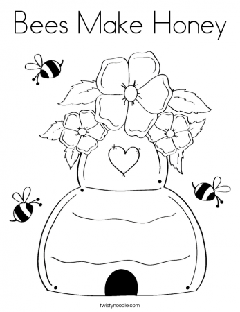 Bees Make Honey Coloring Page - Twisty Noodle