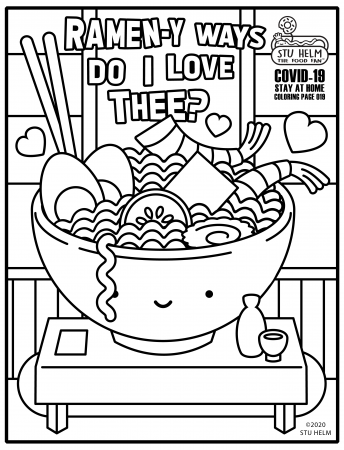 COVID-19 Stay-at-Home Coloring Pages | Stu Helm: Food Fan