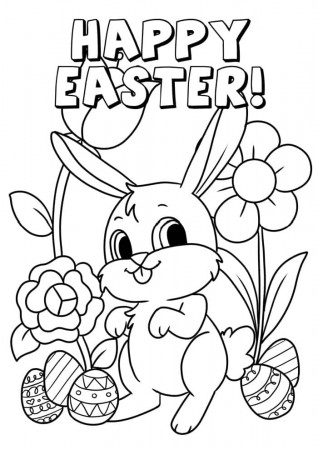 3 Free Printable Happy Easter Coloring Pages - Freebie Finding Mom