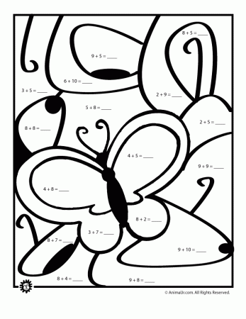 Spring Math Coloring Page - Butterfly | Woo! Jr. Kids Activities :  Children's Publishing