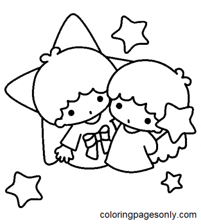Little Twin Stars Sanrio Coloring Pages - Little Twin Stars Coloring Pages  - Coloring Pages For Kids And Adults