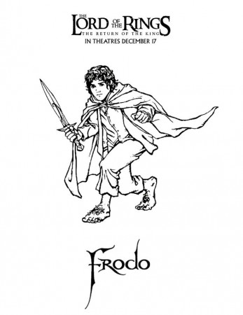 Frodo LOTR ROTK Coloring Page | Coloring pages, Lotr, Lord