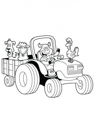 Coloring Pages | Animated Farm Tractor Coloring Page