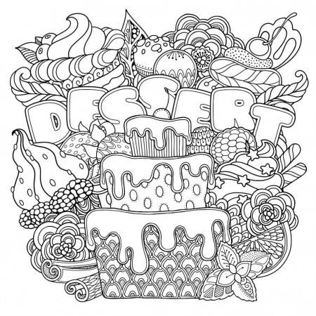 Delecious Dessert Coloring Page - Free Printable Coloring Pages for Kids