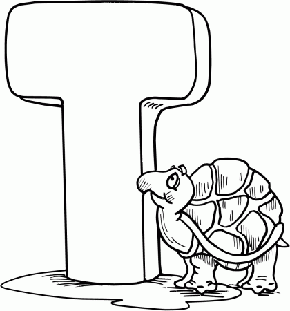 Turtle And Teacup Alphabet Coloring Page | Alphabet Coloring pages ...