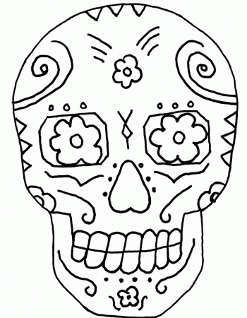 Sugar Skull Coloring Page - Coloring Pages for Kids and for Adults