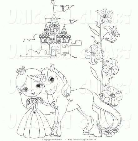 Royalty Free Stock Unicorn Designs of Printable Coloring Pages
